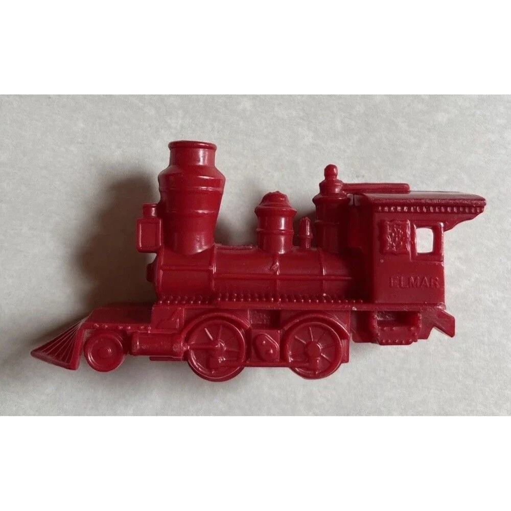 Vintage Hard Plastic El Mar Elmar Red Steam Engine Locomotive Toy Train Whistle
